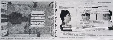 Ein zeitgeschichtliches Dokument über den ehmaligen Häftling, Fotos von ihm und Notizen zur seiner Observation
