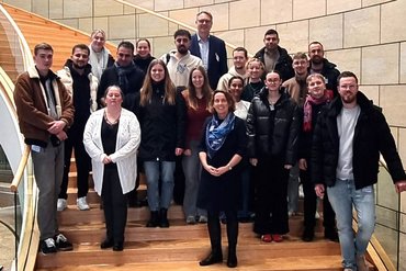 Gruppenfoto im Düsseldorfer Landtag der Studierenden aus Münster