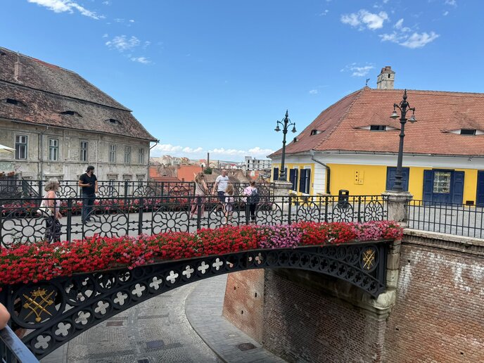 Blick auf die Lügenbrücke (Podul Minciunilor)