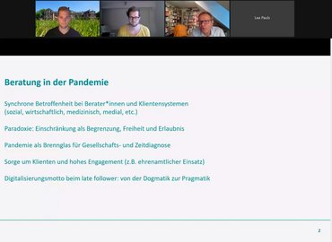 Screenshot der Online Veranstaltung