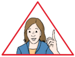 Das BIld zeigt eine Frau mit Braunen Haaren die ihren Finger hält, sie ist in einem rot umrandeten Dreieck abebildet.