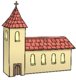 Eine Kirche ist auf dem Bild abgebildet.