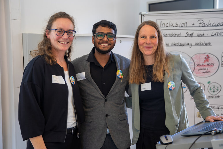 Prof.in Dr.in Anneka Beck, Yogesh Lokesh und Lisa Jungkamp (von links), die das Projekt “DREAMS – When children dream” vorstellten.
