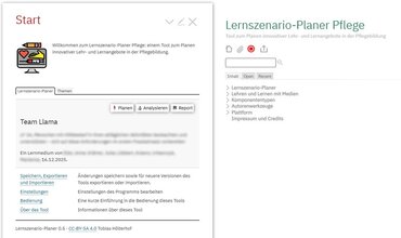 Monitoransicht beim Öffnen des neuen „Digitalen Lernszenario-Planers“.