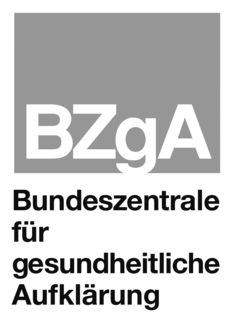 Logo der Bundeszentrale für gesundheitliche Aufklärung. In einem grauen Rechteck sind in weiß die Buchstaben "BZgA" geschrieben.